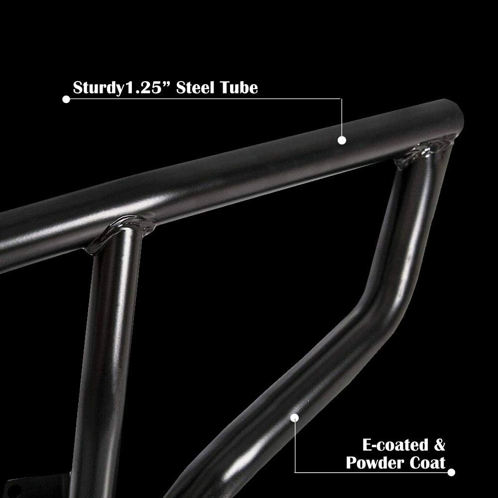 Front and Rear Brush Guard Bumper Set Black 2pcs O65390