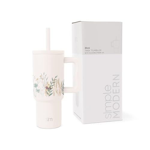24 oz Tumbler with Handle and Silicone Straw Lid U3506