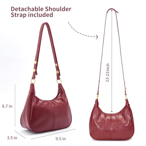 Small Hobo Bags Crescent Shaped Tote Handbag with Zipper Closure L363
