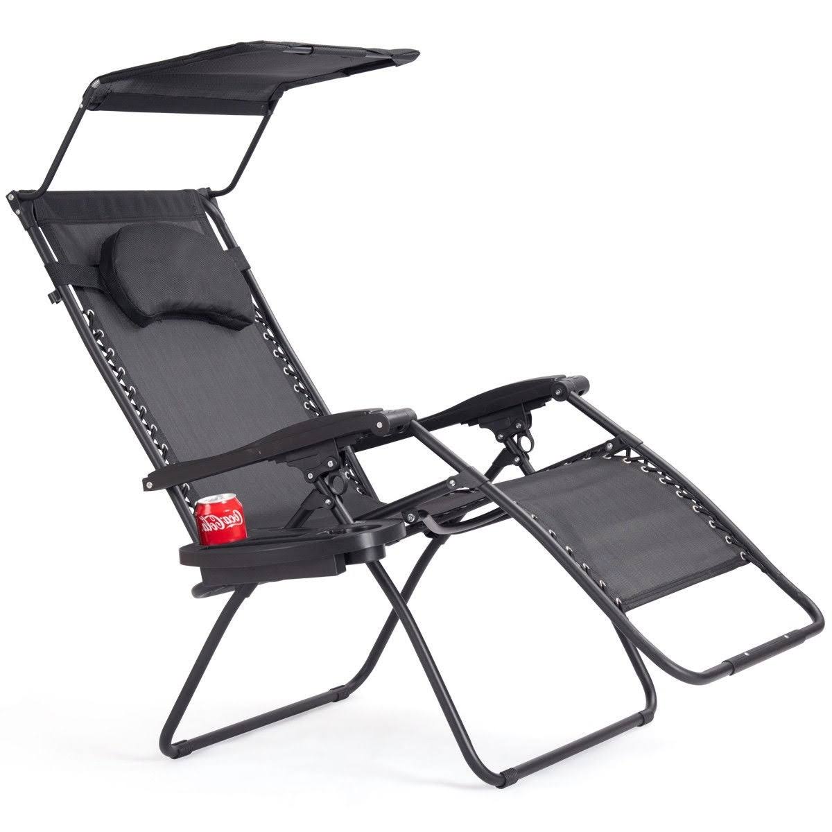 Folding Recliner Lounge Chair with Cup Holder D613