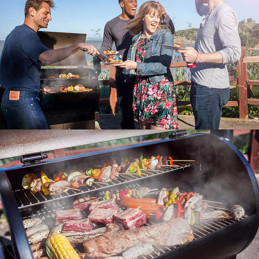 Wood Pellet Smoker 8 in 1 BBQ Grill 700 sq inch R5747