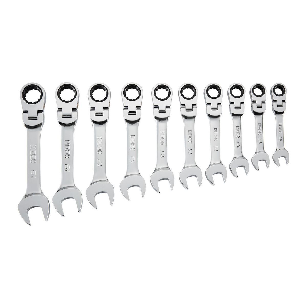 Metric Ratcheting Combination Wrench Set, 10-Piece A70899