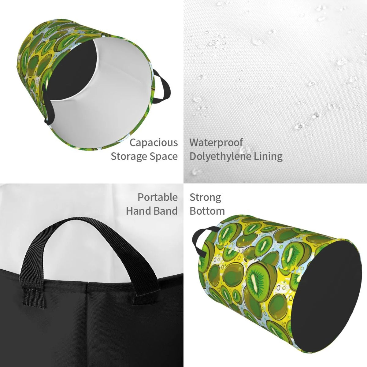 Round Laundry Hamper with Handles Y2872