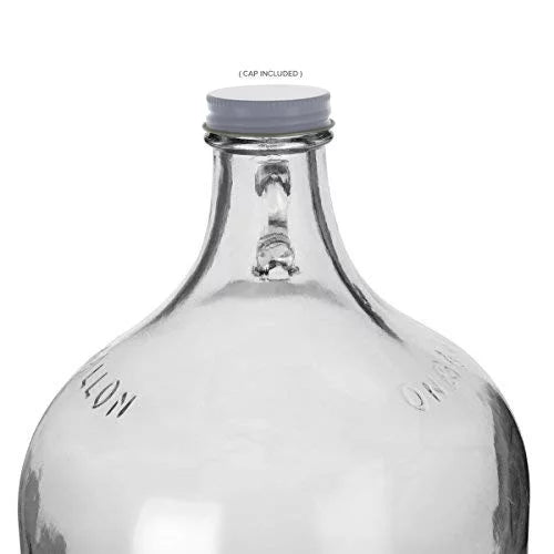 One Gallon Glass Jug with White Metal Screw Cap Set of 16 T742815