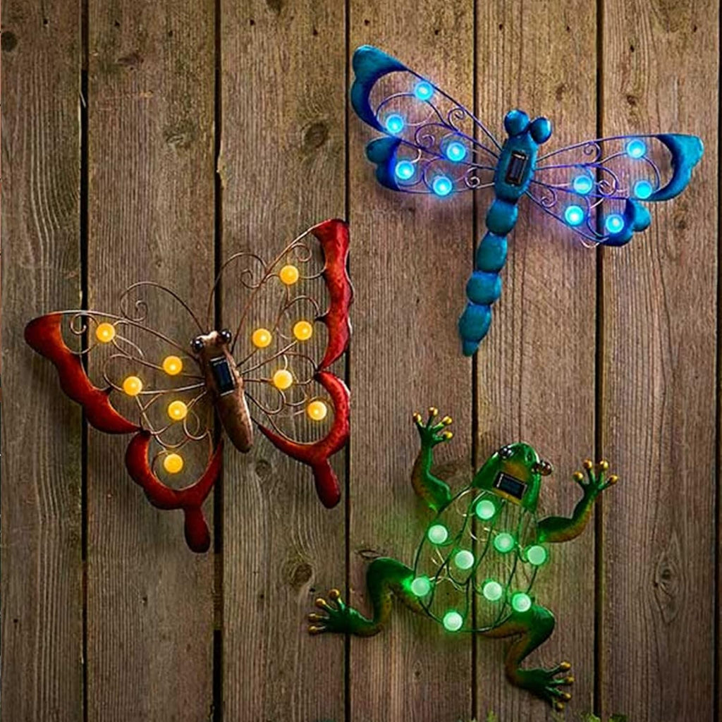 Solar Metal Butterfly Garden Wall Art with Solar Light R738077