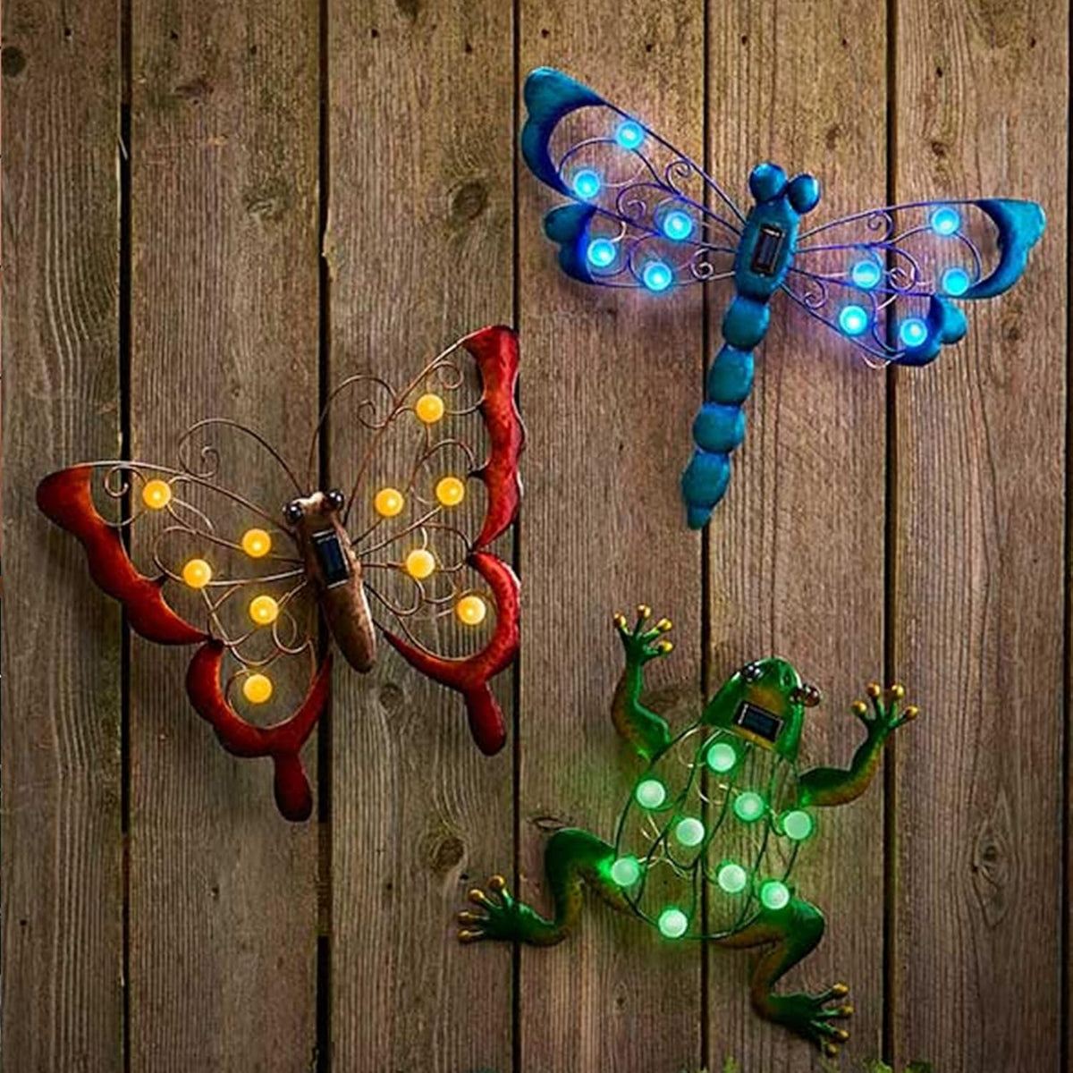 Solar Metal Butterfly Garden Wall Art with Solar Light R738077