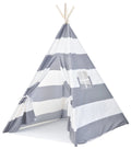 Gray and White Stripes Canvas Teepee Tent M2233