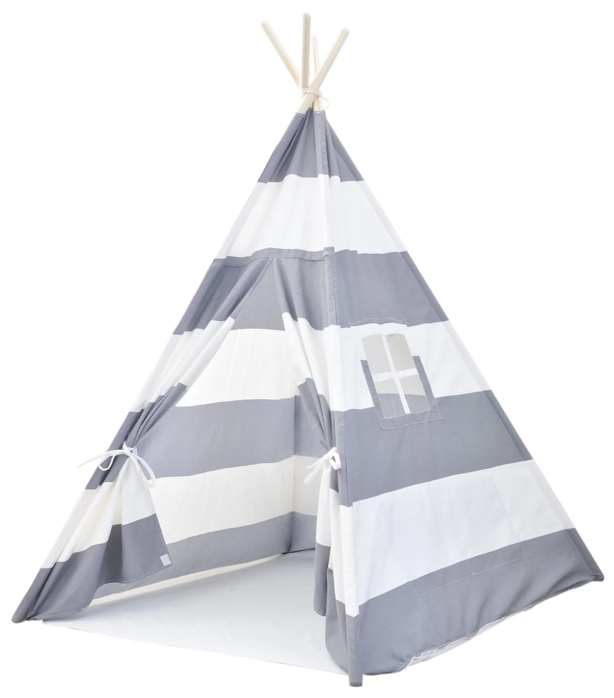 Gray and White Stripes Canvas Teepee Tent M2233