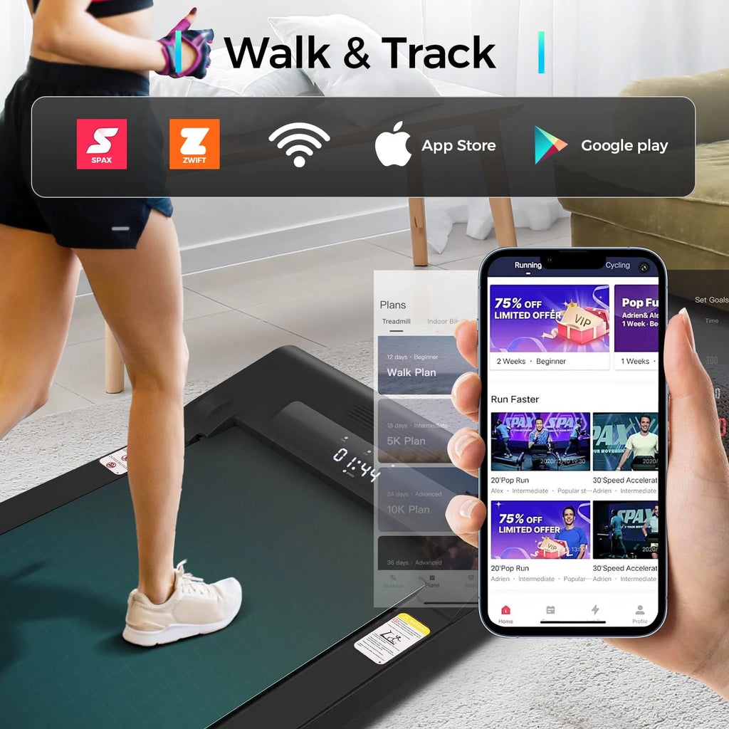 2.5HP Slim Compact Under Desk Treadmill with LED Display S70838