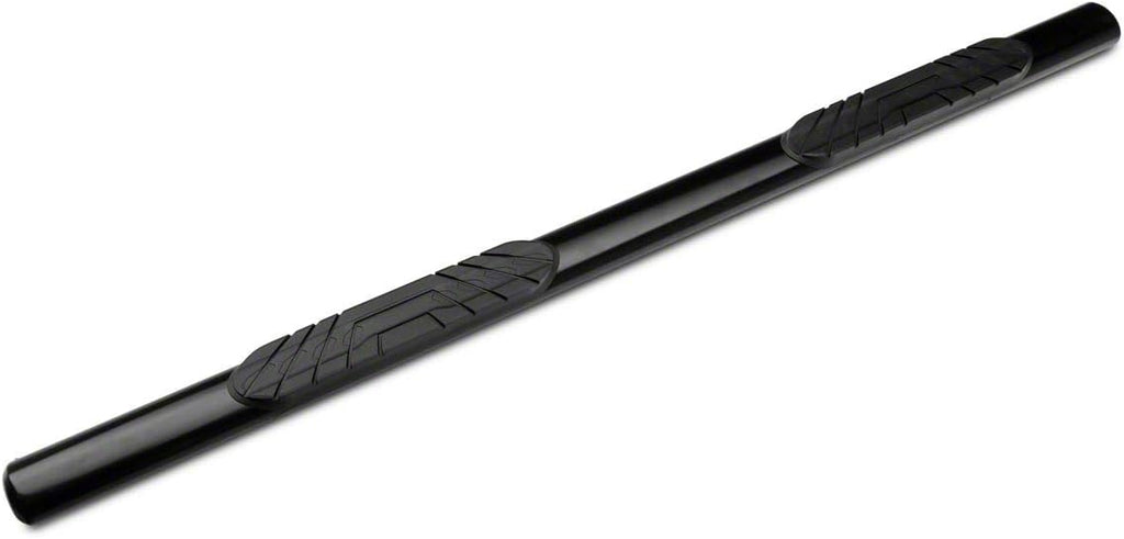 Black 4-Inch Oval Straight End Side Step Bars D314775