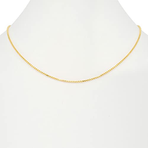 14k Yellow Gold 1.5mm Round Box Chain Venetian Link Pendant Necklace 16" 18" 20" 22" 24" 26" 28" 30" Z838