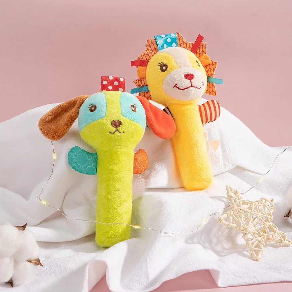 3 Pack Baby Rattles Toys Soft Rattle Sensory Toys Stuffed Animals Hand Grip Set Y803105