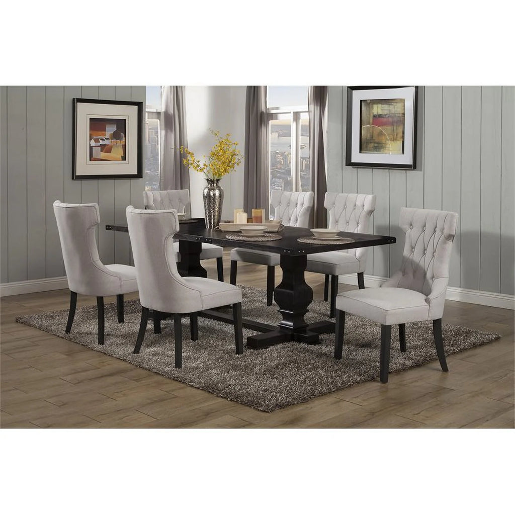 7 Piece Dark Oak Dining Table and 6 Chairs T37183