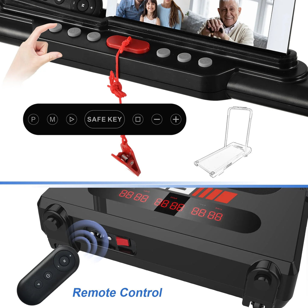 3.5 HP 2 in 1 Folding Treadmill 300lb Capacity Black B957