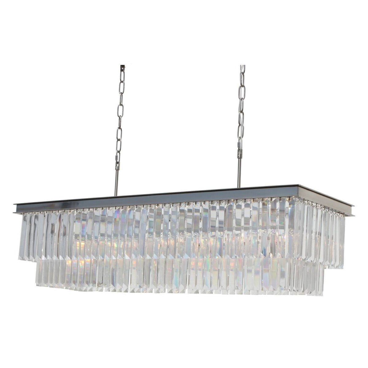 40 inch Clear Glass Crystal Prism Chandelier D758