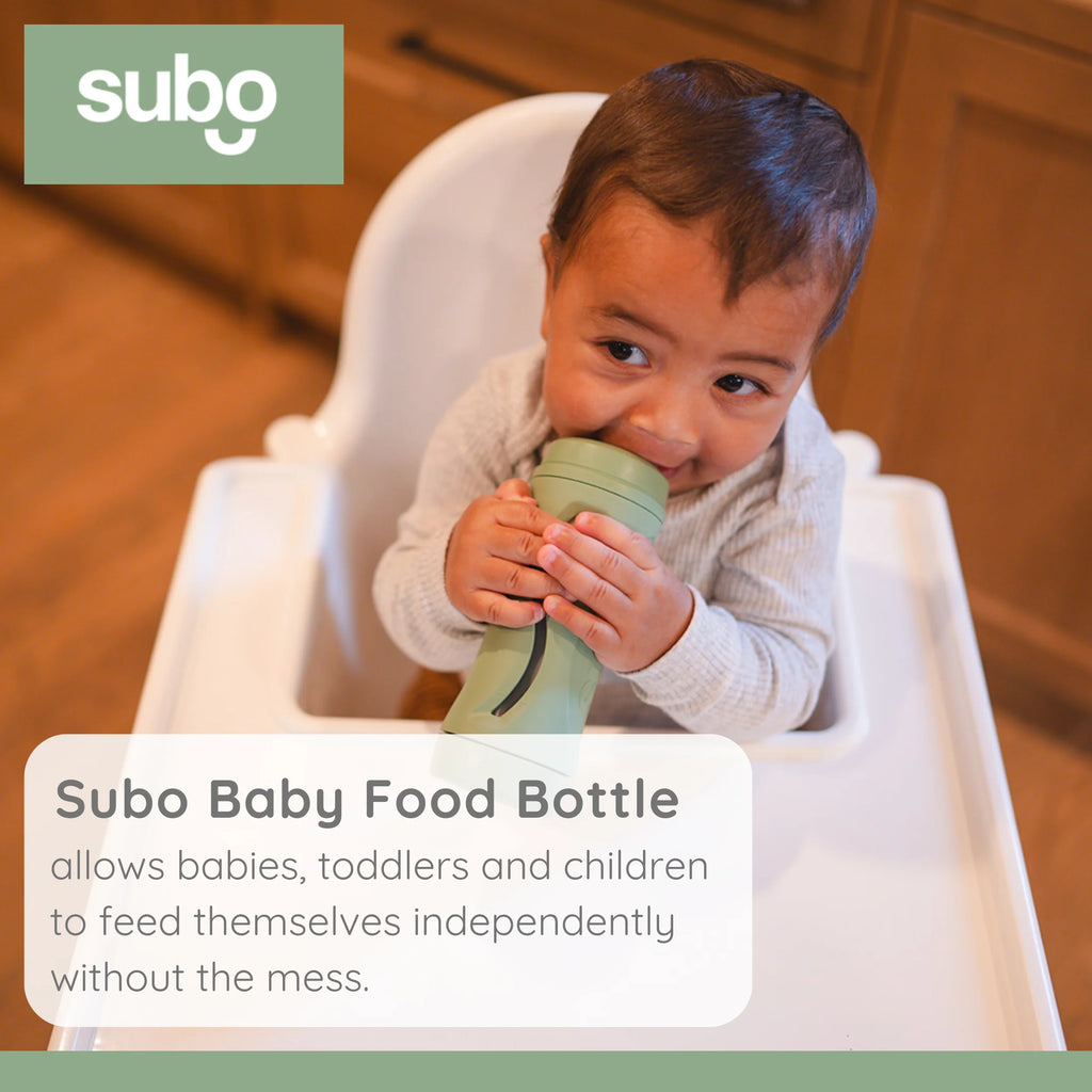 Baby Food Bottle Self Feeder Reusable Silicone Cup Sage Y186
