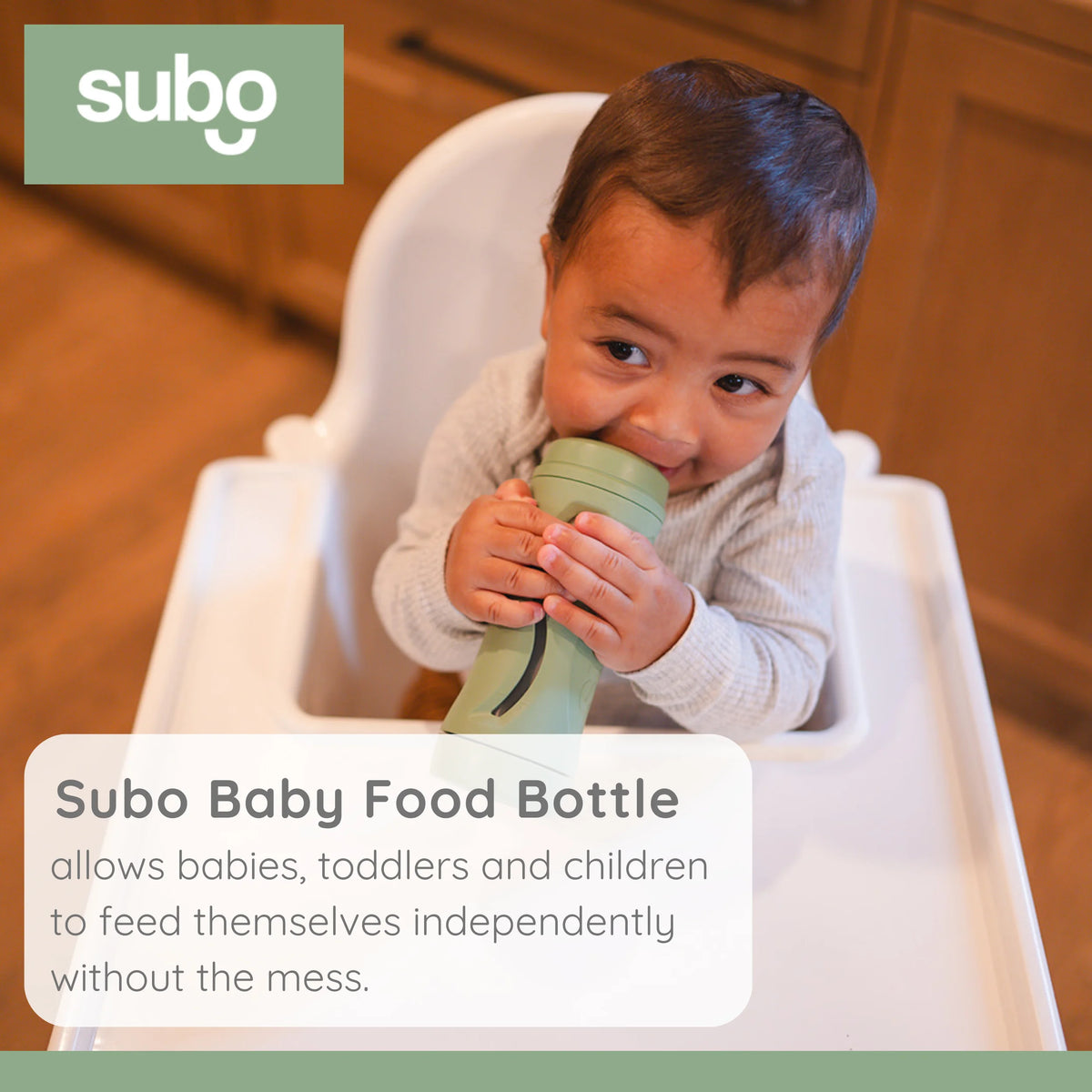 Baby Food Bottle Self Feeder Reusable Silicone Cup Sage Y186