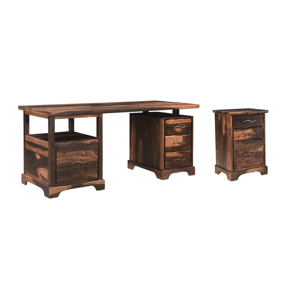 Dark Brown 3-drawer Solid Wood Filing Cabinet R913783