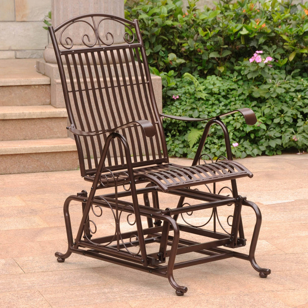Rustic Brown Iron Glider X609