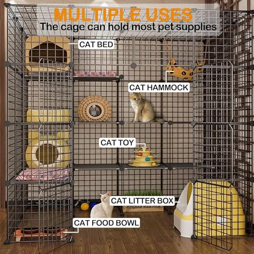 Large Cat Cage with Balcony Detachable Metal Wire Kennels Crate B72559