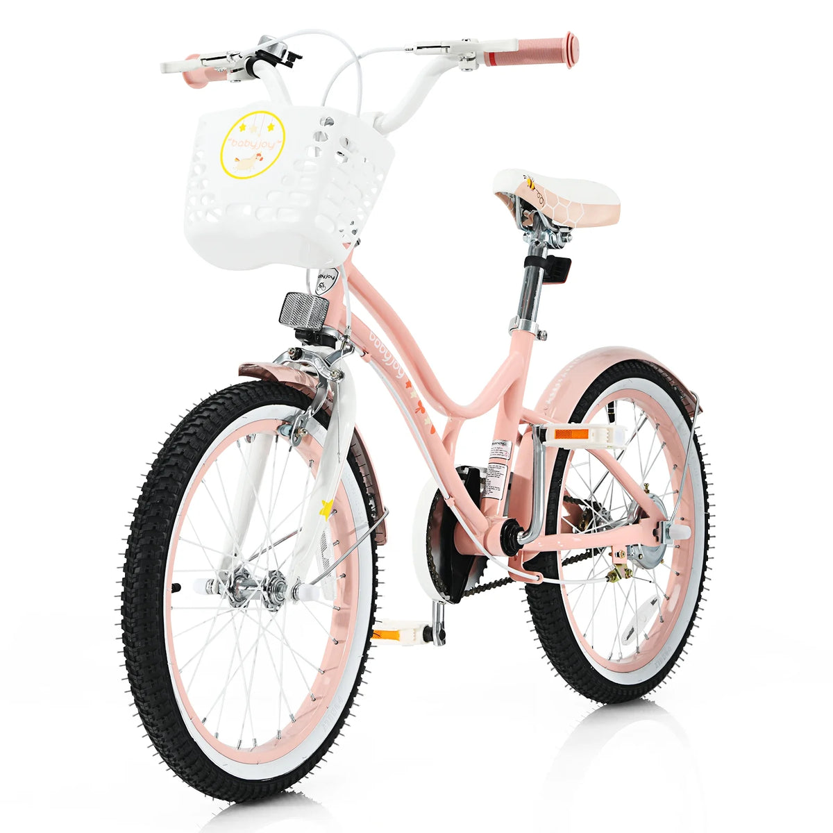 Kids Bike with Removable Training Wheels & Adjustable Seat Purple I63453