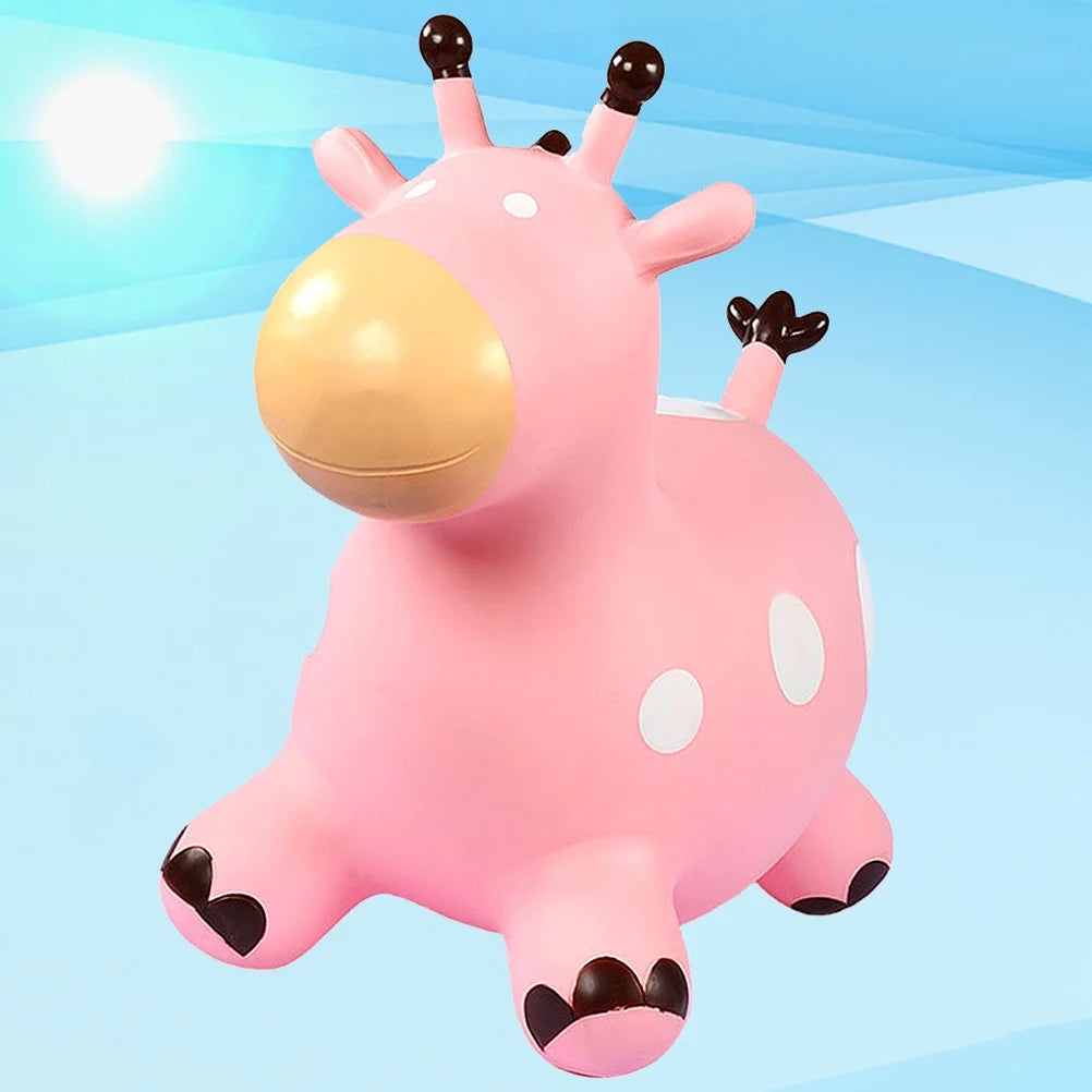 Inflatable Bouncing Horse Toy with Air Pump (Pink) L87675