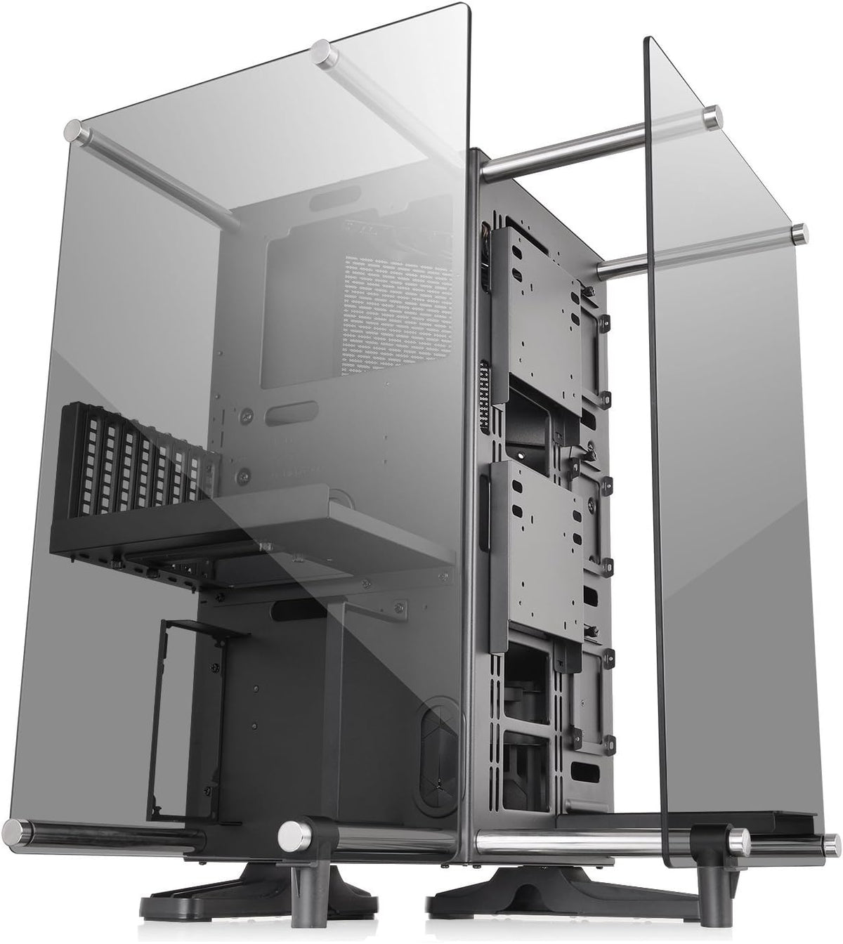 Black Mini ITX Open Frame Tempered Glass Computer Case E389787