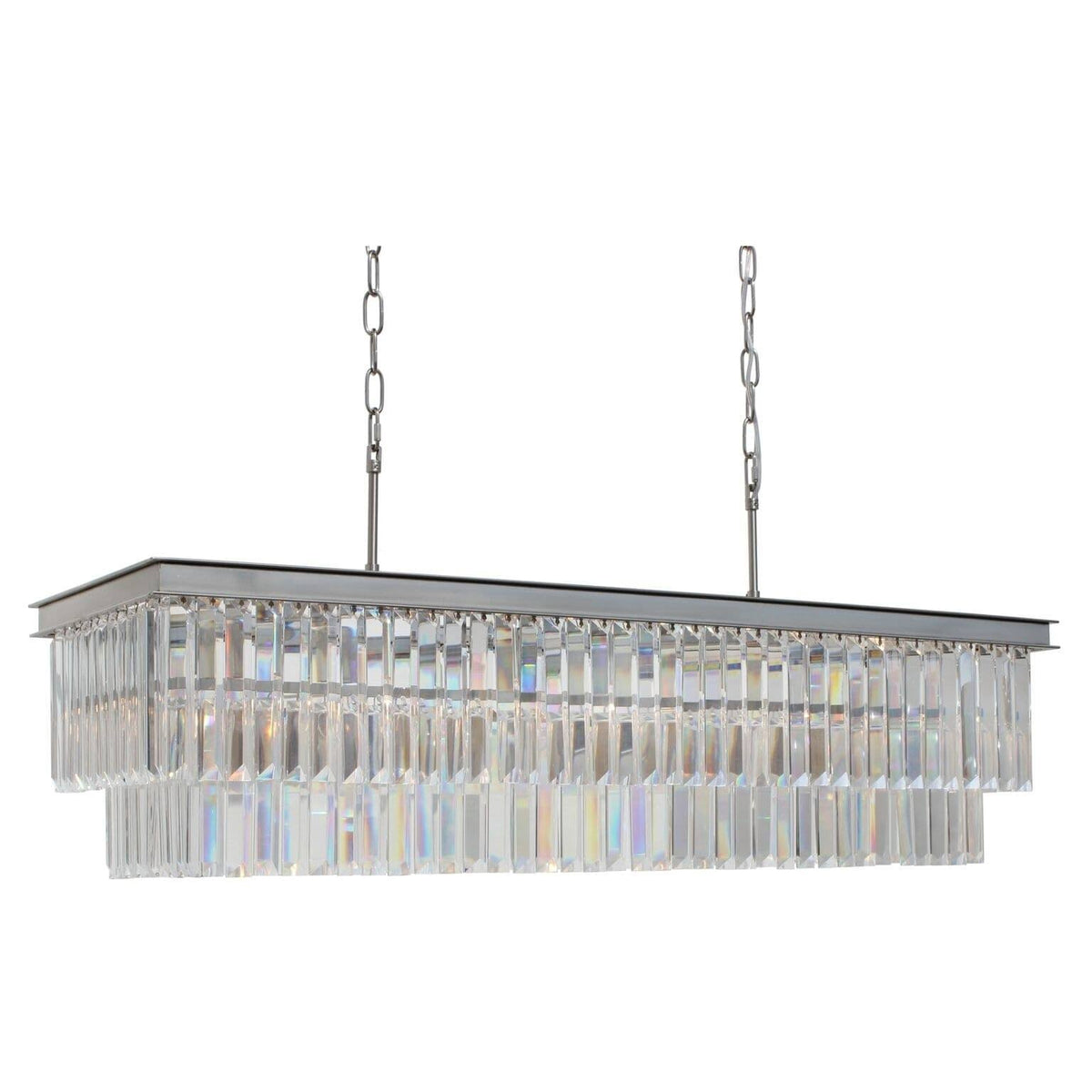 40 inch Clear Glass Crystal Prism Chandelier D758