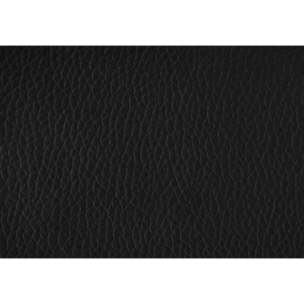 Black Leather Look Fabric Ottoman L319