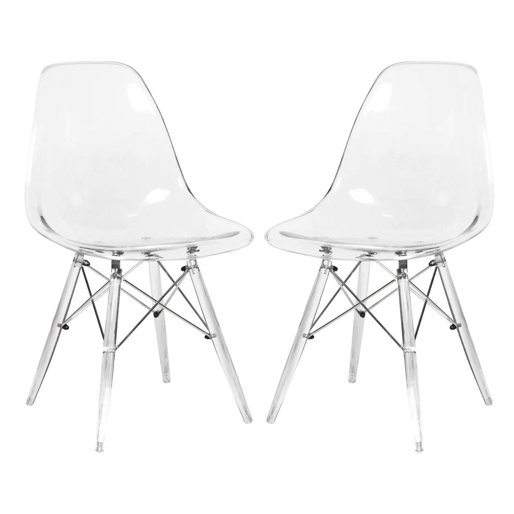 Clear Molded Side Chair Set of 2 Y35389