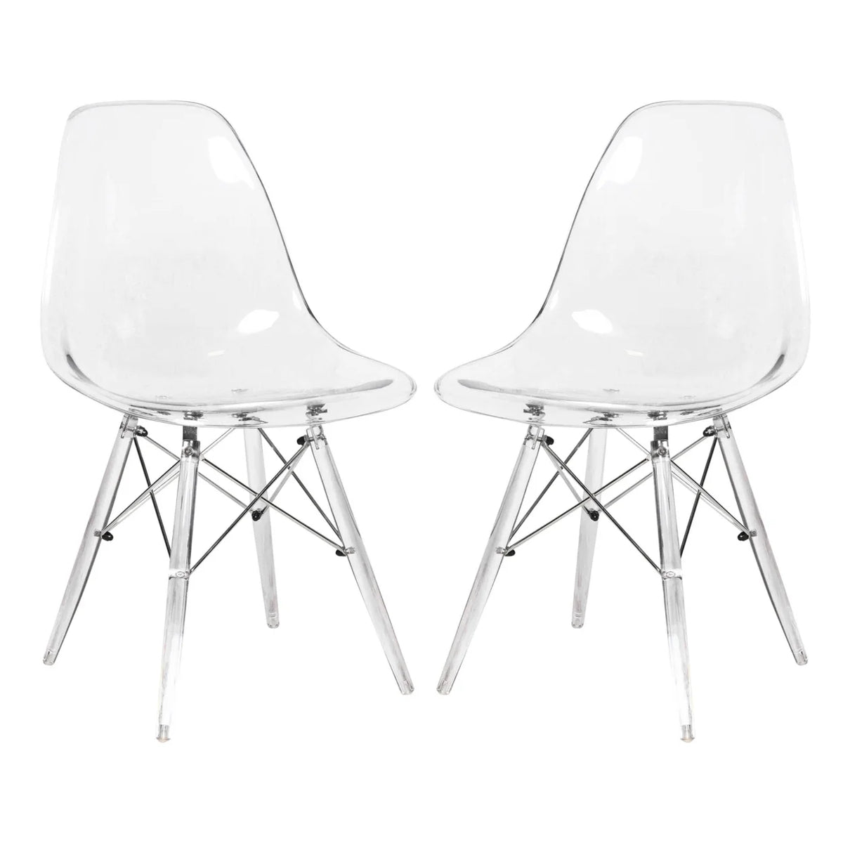 Clear Molded Side Chair Set of 2 Y35389