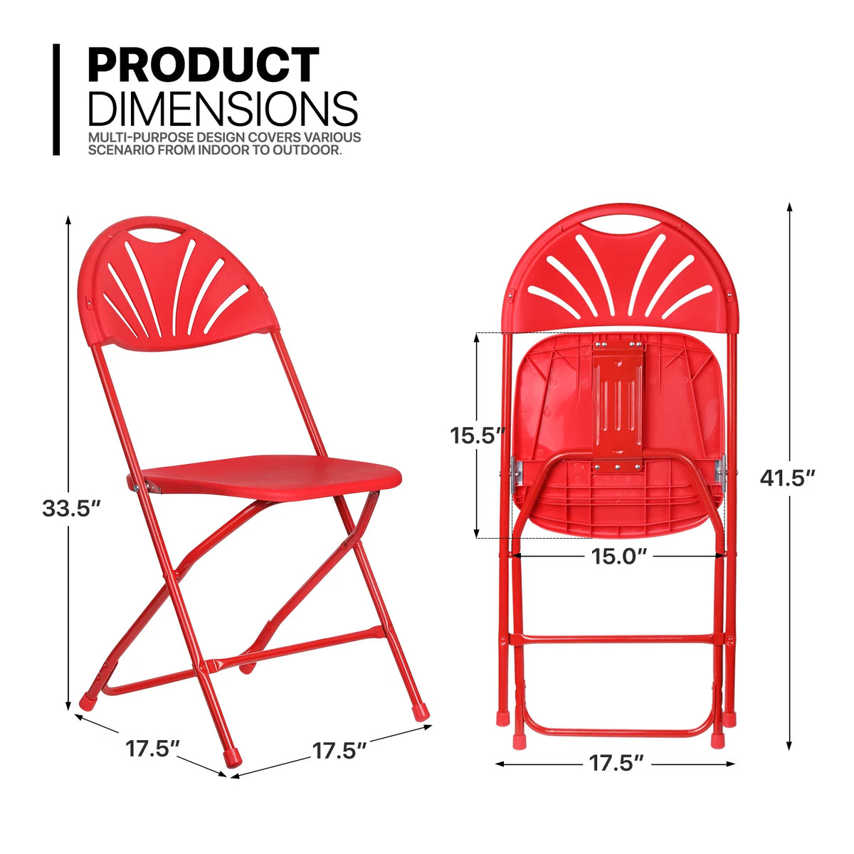11-Piece Folding Dining Table with 10 Red Chairs Set Y42042