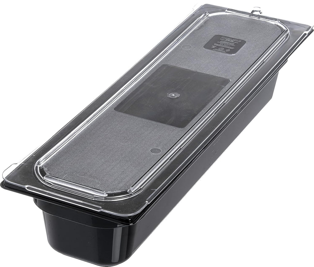 Polycarbonate Half-Size Long Food Pan, 5.1 qt, Black (Case of 6) N485