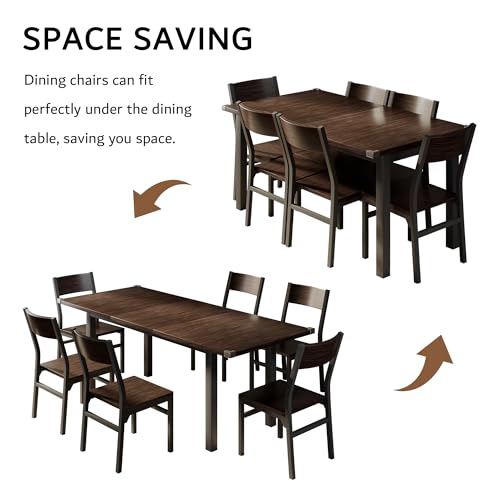 7-Piece Extendable Dining Table Set with 6 Chairs G746915