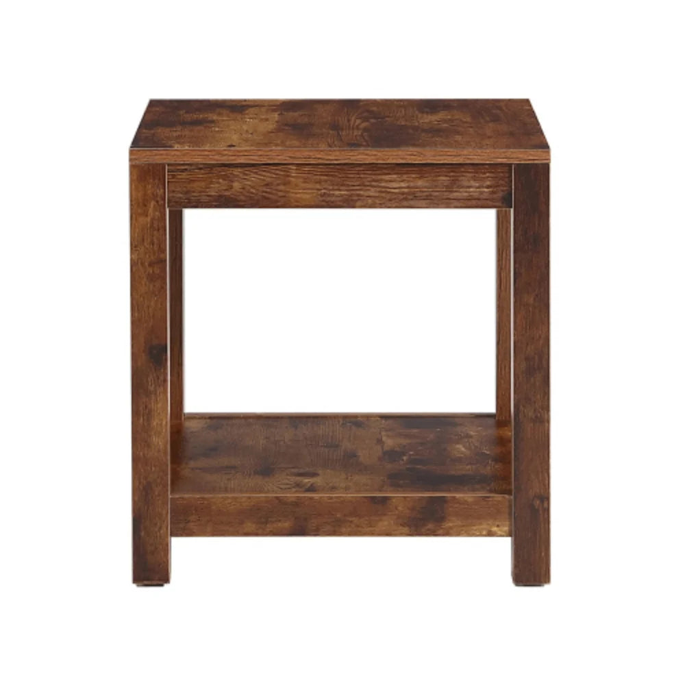 Rustic Brown 2-Tier Side Table C557