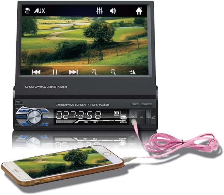 7 Inch Single Din Touchscreen Car Stereo with Wireless Remote Control T889412