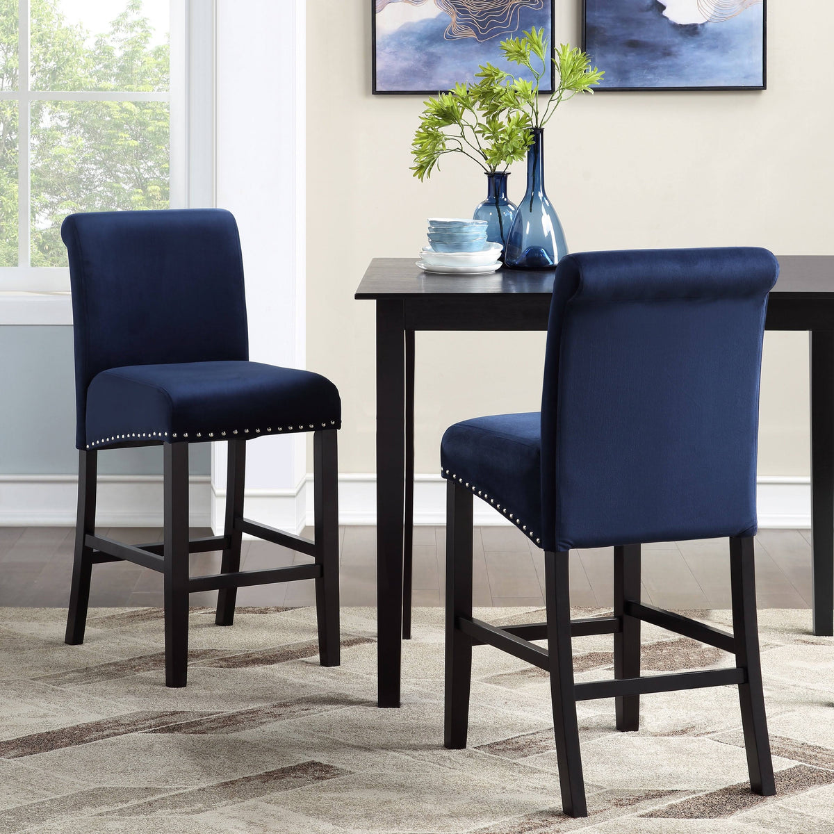 Velvet Counter Chair (Set of 2) C67999