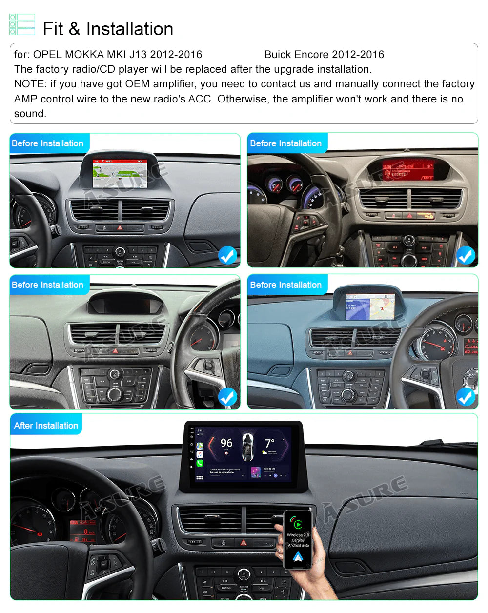 2+32GB Android 12 Car Stereo Radio with Wireless CarPlay Android Auto GPS E307144