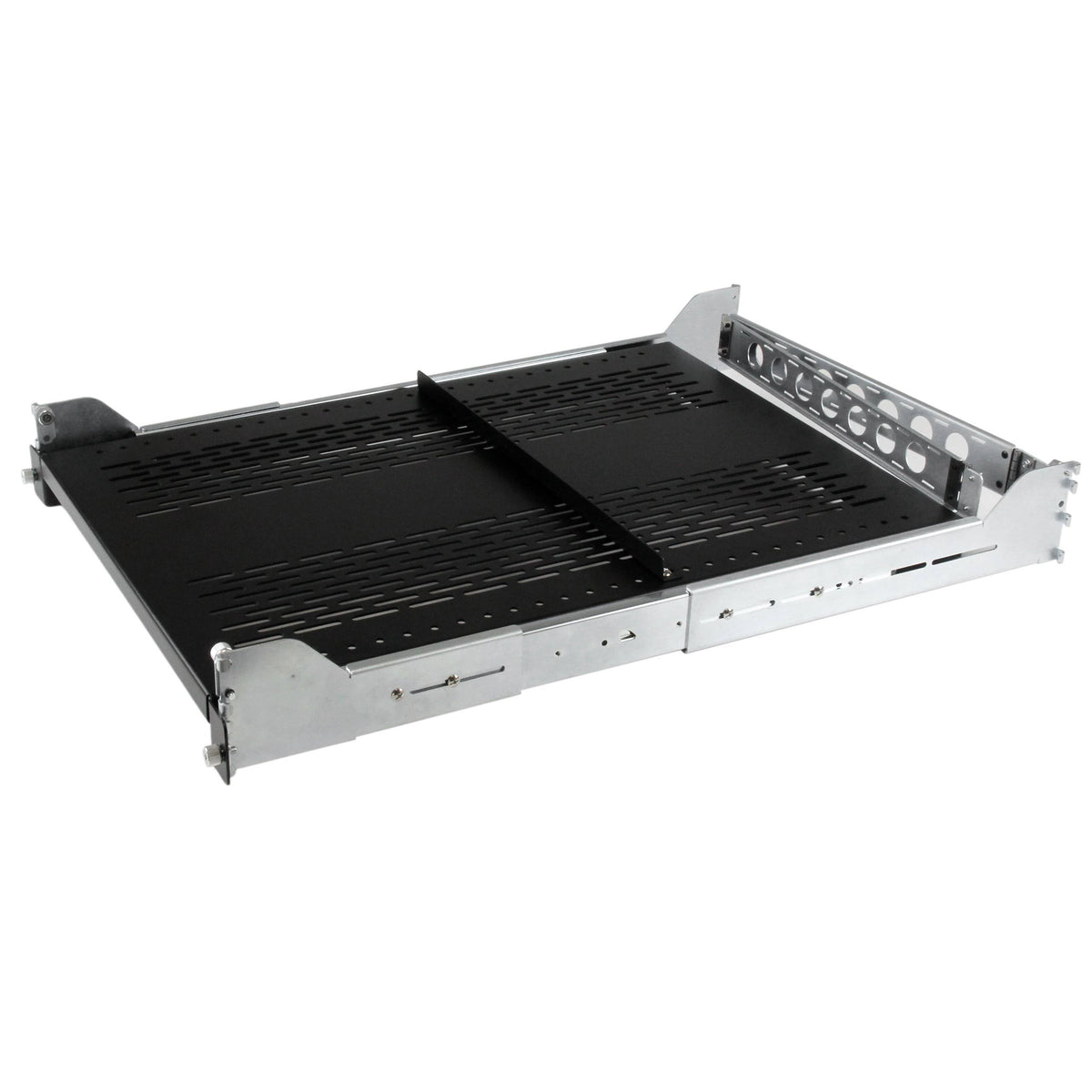 2U Adjustable Vented Sliding Rack Shelf with Cable Management O155