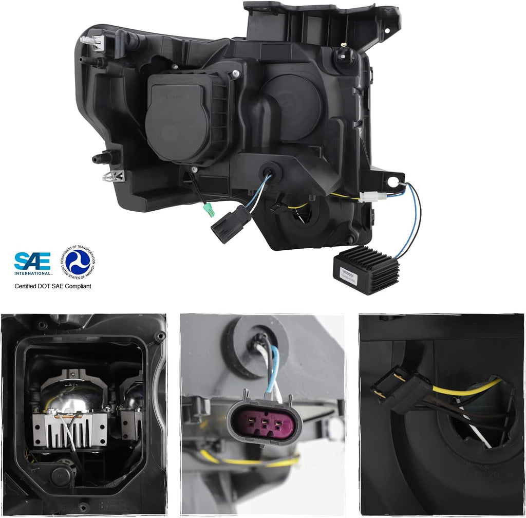Black Projector Beam Headlights Pair L45641