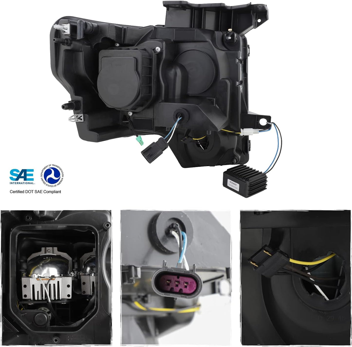 Black Projector Beam Headlights Pair L45641