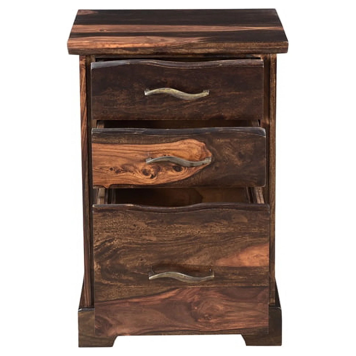 Dark Brown 3-drawer Solid Wood Filing Cabinet R913783