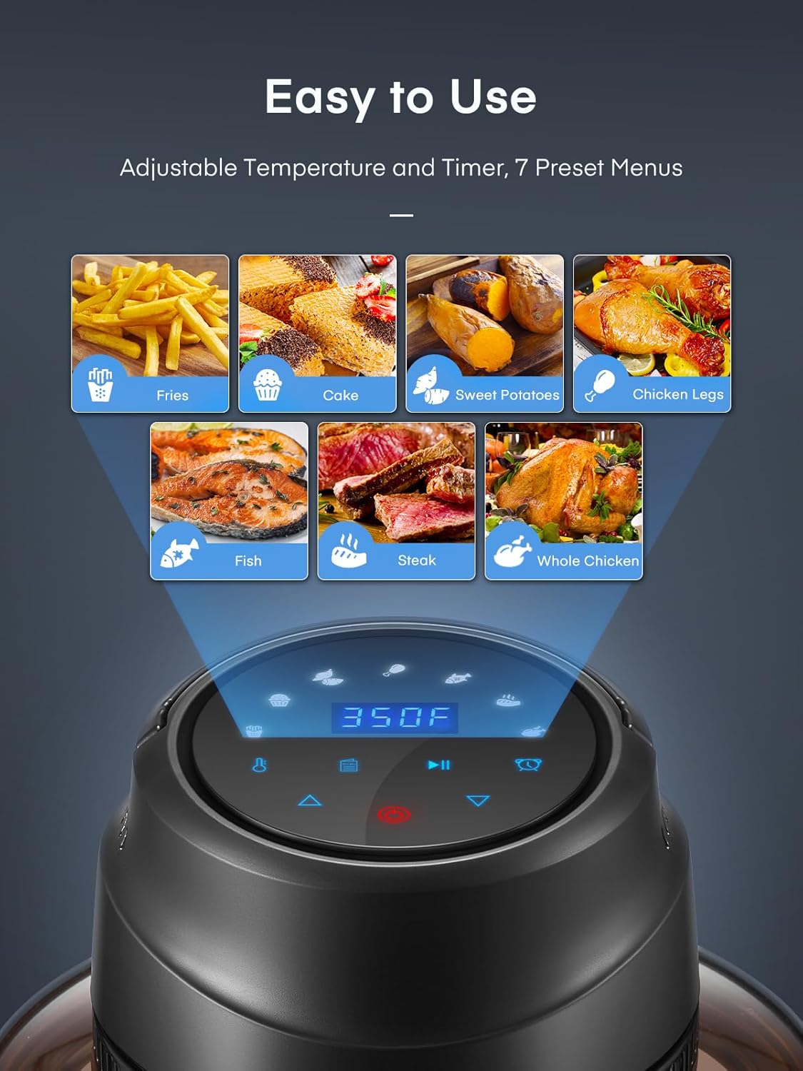 7 in 1 Air Fryer Lid for Instant Pot 6Qt/8Qt with LED Touchscreen N220758