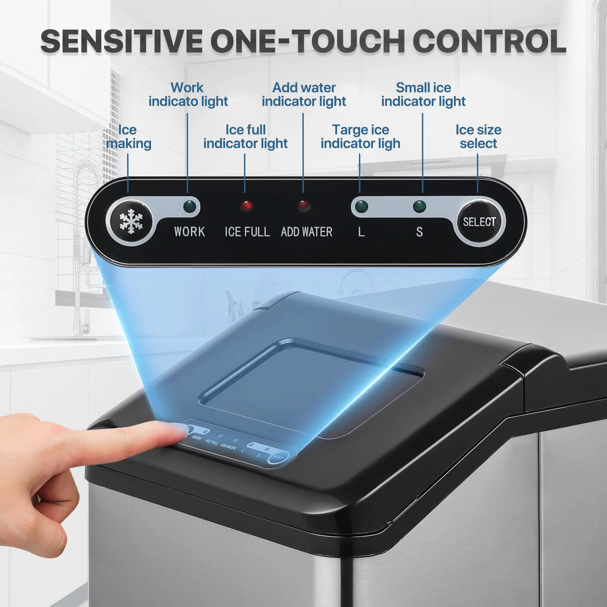Countertop Ice Maker Machine with Basket and Scoop, Black E7350