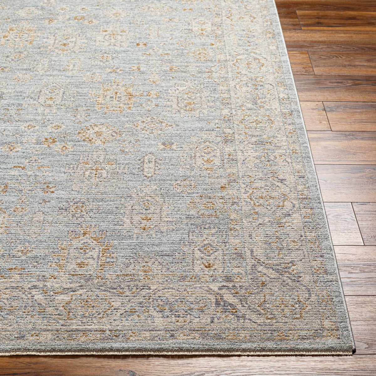 Gray Green Hallway Runner Rug T75977