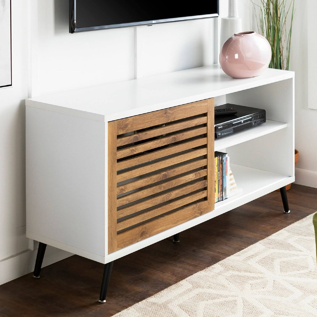 Sliding Door TV Console - Grey Wash B210