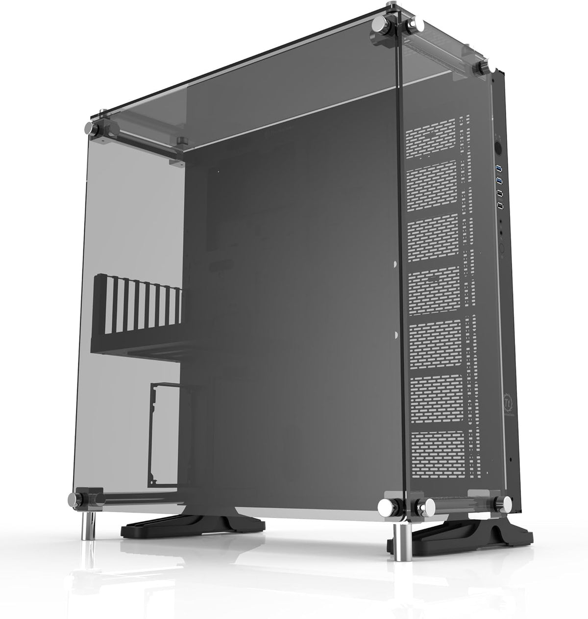 Black Mini ITX Open Frame Tempered Glass Computer Case E389787