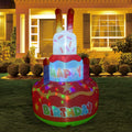 6.8 FT Height Birthday Inflatables Outdoor Happy Birthday Cake with Candles Q116