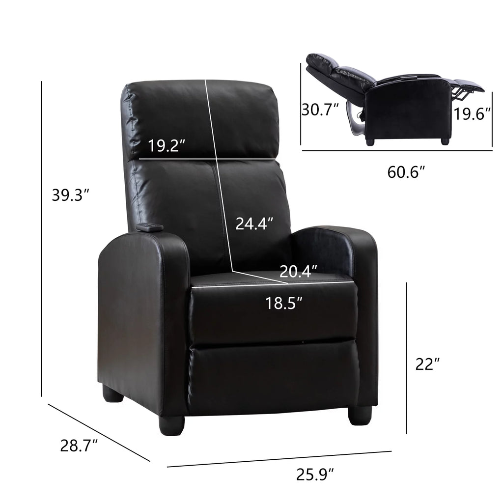 PU Leather Recliner with Massage and Heat X628337