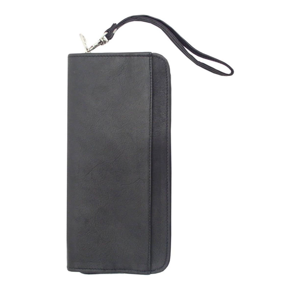 Black Leather Passport Ticket Holder T844